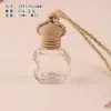 Botella de perfume de vidrio transparente de 8-10 ml con forma de diamante de manzana de cintura alta de cinco líneas, cuerda negra cuadrada, botella de perfume para coche
