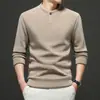 Sudadera con capucha de forro polar Sherpa de doble cara y un solo botón para hombre, estilo nuevo Otoño/Invierno, cuello Henley, con forro polar, grosor extra, prenda de abrigo, capa interior, top