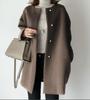 Casaco Elegante Reto Estilo Japonês à Pronta Entrega para Mulheres Outono e Inverno 2026, Jaqueta Simples Solta de Cor Sólida Estilosa Blusa Feminina