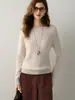Suéter de cachemira 100% pura de siete agujas y grosor aumentado para mujer, cuello redondo, mangas largas, tejido de punto pullover, casual, versátil, capa base
