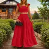 Verão 2026 Nova Roupa Feminina Europeia e Americana Moda Transfronteiriça Conjunto Moda e Sexy Cor Sólida Conjunto de Vestido de Alça