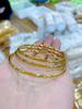 Pulseira de Ouro com Areia Vietnamita, Pulseira Espiral com Pingente de Sorte de Luxo Leve para Mulheres, Retenção de Cor Duradoura, 5201314 Joias Três Vidas