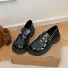 Mocasines de suela gruesa para mujer 2026 nuevos zapatos pequeños de cuero para primavera y otoño estilo británico zapatos Mary Jane con tacón elevado zapatos JK