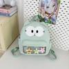 Mochila Pequeña Transparente Linda de Gatito para Niños, Bolsa para Dolor, Niña de Primer Grado, Viaje, Informal, Mochila de Jardín de Infancia
