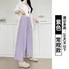 Pantalones de encaje de nailon para mujer, nuevo estilo de verano, pantalones de pierna ancha petite de cintura alta adelgazantes, pantalones rectos casuales elegantes