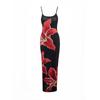 Verão Europeu e Americano Aliexpress Comércio Exterior Mais Vendido Roupas Femininas Sexy Alça Fina Estampa Floral Slim Vestido Longo Atacado