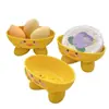 Caixa de Sabão Casa Fofa Desenho Animado Rack de Chuveiro de Banheiro Prato de Sabão Pato Amarelo Pequeno Decoração Criativa para Dormitório