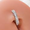 Uña de Ombligo Personalizada Sencilla y de Moda con Diamantes Completos Incrustada con Diamante Rai de Circonita Hebilla de Ombligo de Lujo Ligero Europea y Americana Uña de Ombligo Elegante Versátil