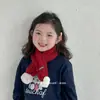 Cachecol Infantil Outono e Inverno Vermelho Feito à Mão Coração Tricô Lã Cobertura Cruzada para Pescoço para Meninos e Meninas Cachecol Quente para Bebê
