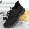 Calçados de Ferramentas Primavera e Outono Novos Sapatos Casuais Masculinos de Peça Única Tecidos Voadores Sapatos Masculinos Respiráveis para Exterior Sapatos de Pai para Meia-idade e Idosos
