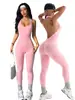 Amazon Shein Transfronterizo En Stock y Estilo Europeo y Americano Verano Nuevo Mono Estampado de Leopardo Yoga Sexy Cuello en V Espalda Descubierta