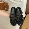 Aumento interno de altura de 3 cm, mocasines de lunares con tiras cruzadas y lazo estilo hada, mocasines versión coreana nuevos otoño/invierno 2026