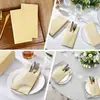 Portacubiertos Beige de Gama Alta 40*40cm Papel Libre de Polvo Estilo Occidental Fiesta de Banquete Servilleta Servilleta Desechable Personalización