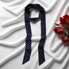 Pañuelo de seda fino y estrecho de alta gama estampado para mujer, seda sintética, estilo coreano, versátil como pañuelo para el cuello, accesorio para bolso o cinturón.