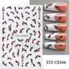 Suministro Transfronterizo Pegatinas para Uñas Invierno Navidad Árbol de Navidad Hojas Hojas de Frijol Rojo Pegatinas Adhesivas para Uñas