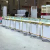 Vitrina de Cristal Templado Ultra Clara con Pintura Metálica en Spray, Tira de Luz LED de Bajo Consumo, Vitrina para Joyería, Cerradura de Terciopelo de Alta Calidad