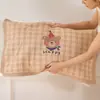 Funda de almohada de algodón puro, Par de algodón, Funda de almohada de gasa de dibujos animados, Antideslizante, Anticaída, Funda de almohada para el hogar, Paquete individual
