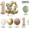 20 Pack Jungle Animal Tema Folha Balão Feliz Aniversário Decoração Festa Chá de Bebê Sálvia