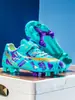 Zapatos de Fútbol de Caña Alta Transfronterizos para Niños y Niñas, Zapatos de Entrenamiento con Tacos para Adultos, Zapatos Deportivos Profesionales Transpirables Antideslizantes con Tacos Largos