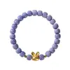 Estilo Mismo que Xiaohongshu Pulsera de Jade Blanco de Hainan y Bodhi Morado de Círculo Único para Mujer Diseño de Lujo Ligero Pulsera de Cuentas Budistas
