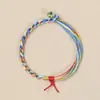 Pulseira de Fio de Cinco Cores para o Ano do Zodíaco e Festival do Barco-Dragão, Puramente Feita à Mão, Pulseira de Fio de Cinco Cores Trançada em Dois Fios, Design Degradê, Presente para Homens e Mulheres