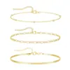 Pulseira de Liga Europeia e Americana Estilo Boêmio Transfronteiriça, Elegante e Personalizada, Conjunto de Três Camadas de Pulseira de Osso de Cobra Laminada para Mulheres