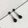 Pendientes de gota de diamantes solemnes retro europeos y americanos, pendientes de gota de diamantes simples que combinan con todo para uso diario.