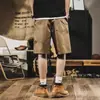 Pantalones Cortos de Trabajo de Algodón de Sarga Pesada Estilo Americano para Hombre, Pantalones Cortos de Trabajo Duraderos de Verano, Pantalones Cortos Rectos Retro Modernos Sueltos