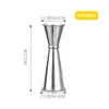 Venta al por mayor de fábrica taza de acero resistente a altas temperaturas taza medidora de acero inoxidable de doble cabeza dispositivo medidor de vino de doble cabeza taza medidora de borde recto rizado