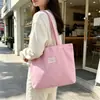 Bolsa de Lienzo para Estudiantes Color Liso Estilo Coreano para el Trabajo Diario Mujeres Gran Capacidad Asa de Mano Moda Versátil Hombro Único Bolsa de Compras