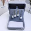 Accesorios de perlas DIY plata esterlina S925 moda micro-incrustado trompeta Pendientes Pendientes 8-10mm soporte vacío sin cuentas