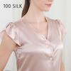 Processando personalizado para mapear pijamas curtos de seda femininos personalizados roupa de casa 100% seda fábrica atacado