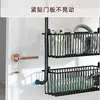 Estante de Almacenamiento sin Taladro Detrás de la Puerta, Cesta Colgante de Tubo Redondo, Estante de Almacenamiento de Múltiples Niveles Montado en la Pared, Organizador Multifuncional para Baño, Estante para Colgar en la Puerta