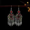 Nuevos Pendientes Largos con Borlas Retro Bohemios de Estilo Étnico Pendientes Geométricos Florales Coloridos de Nicho Transfronterizos