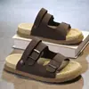 Chinelos Casuais Birkenstock para Homens, Uso Externo de Verão, Sandálias Tendência Estilo Old Money, Chinelos Esportivos Antiderrapantes de Uso Duplo para Exterior