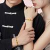 Pulsera Hebilla Ping An Serpiente Espiritual Color Dorado Serpiente del Zodiaco Cuerda de Mano para Pareja Estilo Chino Marea Nacional Pulsera de Cuerda Roja