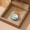 Novos Produtos Transfronteiriços Europeus e Americanos, Pingentes de Colar Elegantes e Modernos de Dupla Face, Flores Criativas, Pássaros e Diamantes, Colares Versáteis para Mulheres