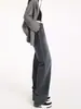 Jeans rectos de corte holgado para mujer para primavera y otoño 2025, nuevos de tiro alto, adelgazantes y adecuados para figuras petite