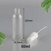 Frasco spray PET transparente de 30ml/60ml/180ml/120ml para loção cosmética, frasco de hidratação com pressão.