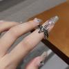 Design de nicho esmaltado plissado francês irregular personalidade retrô alta qualidade gota de óleo empilhado anel aberto para mulheres