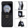 Adecuado para Funda de Teléfono Móvil Samsung Z Flip8, Teléfono Plegable de 5ª Generación, Cubierta Protectora Anticaídas con Anillo Rombo de Estilo Pequeño y Fragante