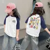 Camiseta de Verano para Niña de Manga Corta 100% Algodón Nuevo Estilo 2026 Camiseta Fina de Verano con Media Manga para Niños Niñas t