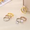 Anel par simples para casal anel de diamante com quatro garras anel par 4mm anel par liso de aço titânio anel de casamento joia para casal em estoque