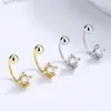 Brincos de Zircônia com Quatro Diamantes Femininos Prata de Lei 925 Simples ins Pequenos e Delicados Tarraxa Brincos Coreanos de Nicho Joias