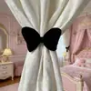 Corbata de cortina con lazo de Princesa Fugitiva Rosa, Terciopelo, Lazo 3D, Decoración de Ventana para Habitación de Princesa