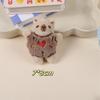 Accesorios de muñeco de peluche de dibujos animados pequeño animal hamburguesa oso conejo galletas creativo chirriante bolsa colgante llavero broche