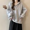 Sudadera con capucha y cuello en V con fotografía real transfronteriza para mujer, primavera y otoño, fina, nueva, estilo coreano, holgada, estilo americano, abrigo superior holgado