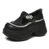 Zapatos de Cuero Suave con Suela Gruesa y Aumento Interno para Mujer 2025 Otoño Nuevos Zapatos Blancos Casuales Transpirables con Corte