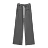 Pantalones Deportivos Rayados de Pierna Recta con Cintura Elástica y Cordón, Estilo Perezoso, Otoño Nuevo, Holgados, Adelgazantes, Casuales, Largos para Mujer