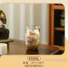 Copo de Vidro Borossilicato Alto Transparente Resistente a Altas Temperaturas Estilo Americano Copo para Suco Latte Café Coado à Mão Alta Aparência Copo de Água para Casa